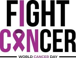 posso combattere il nastro del cancro, la giornata internazionale di sensibilizzazione della giornata mondiale del cancro vettore