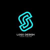 s lettera blu logo design vector