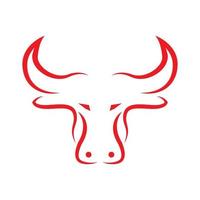 faccia rossa minimal buffalo logo design grafico vettoriale simbolo icona segno illustrazione idea creativa