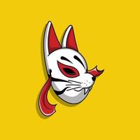 maschera giapponese kitsune, illustrazione vettoriale eps.10