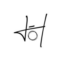 lettera h scritta a mano o iniziale h per il design del logo della fotografia dell'otturatore della fotocamera vettore