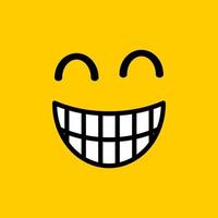 icona del sorriso. faccia sorridente logo su sfondo giallo. vettore