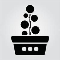 piante glifo isolate in vaso icone grafica vettoriale scalabile