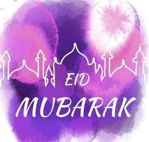 illustrazione vettoriale di eid al fitr festa tradizionale musulmana. eid mubarak. utilizzabile come sfondo o biglietti di auguri in colore viola