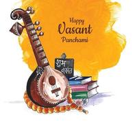 felice vasant panchami sfondo della carta del festival indiano vettore
