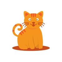 gatto o gattino o gattino o gatto animale domestico felice carino cartone animato logo icona illustrazione vettoriale