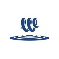 logo blu lettera w. wmonogram, simbolo del logo vettoriale semplice.