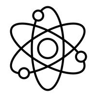 Icona di vettore di simbolo di scienza dinamica molecola atomo