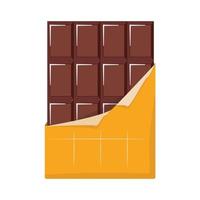 barretta di cioccolato isolata in confezione arancione. illustrazione vettoriale. vettore