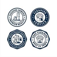 collezione di francobolli badge servizio di pulizia vettore