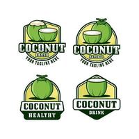 collezione di logo di design di frutta di cocco.eps vettore