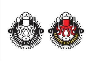 logo di design sempre fresco del ristorante di pesce vettore