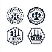 collezione di logo design club di scacchi vettore