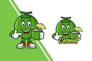 logo del modello caroon mascotte cocco vettore