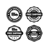 spedizione gratuita badge francobolli design collezione logo vettore