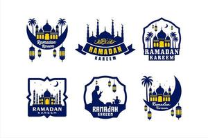 collezione di disegni vettoriali di etichette ramadan kareem