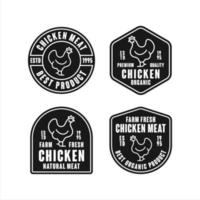 logo di design premium di carne di pollo vettore