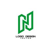 design del logo iniziale della lettera n vettore