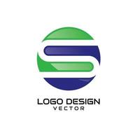 simbolo astratto s isolato sul design del logo di forma rotonda vettore