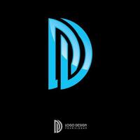 design del logo della lettera doppia D vettore