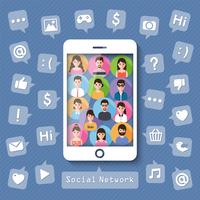 Connettere le persone tramite social network. vettore