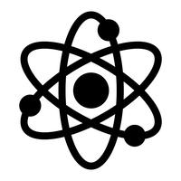 Icona di vettore di simbolo di scienza dinamica molecola atomo