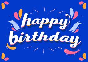 Buon compleanno tipografia in sfondo blu vettore
