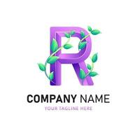 design del logo della lettera r, modello di logo colorato vettore