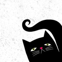 divertente gatto posteriore piatto grafico ritratto art vettore