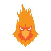 faccia eagle on fire logo design grafico vettoriale simbolo icona illustrazione idea creativa