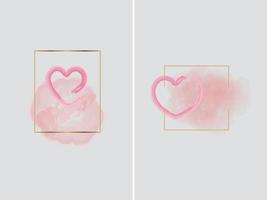 cuore acquerello moderno con illustrazione vettoriale