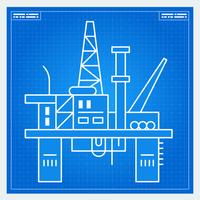 Schema di impianto di perforazione piattaforma petrolifera vettore