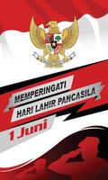 giornata della pancasila giornata nazionale indonesiana vettore