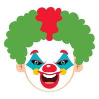 cartone animato di una faccia da clown inquietante vettore