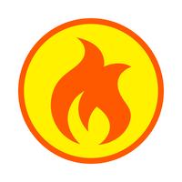 Icona di vettore di fiamma