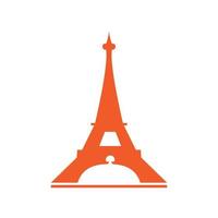 icona di parigi torre eiffel con design del logo di cibo da dessert o ristorante vettore