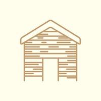 casa o casa cottage linea legno vintage logo semplice icona vettore design illustrazione