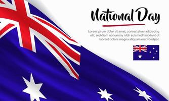 buona giornata nazionale australia. banner, biglietto di auguri, design volantino. disegno del modello di poster vettore