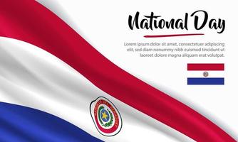 buona festa nazionale del paraguay. banner, biglietto di auguri, design volantino. disegno del modello di poster vettore