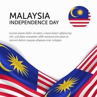 anniversario giorno dell'indipendenza malesia. banner, biglietto di auguri, design volantino. disegno del modello di poster vettore