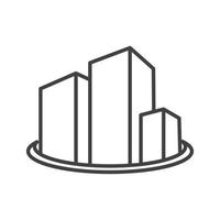costruzione di linea semplice grattacielo logo simbolo icona grafica vettoriale illustrazione idea creativa