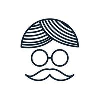 design del logo della cultura del cappello dell'indonesia giavanese vettore