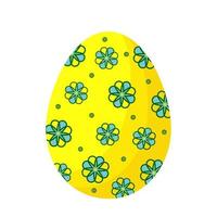 uovo giallo di pasqua con i fiori. vettore