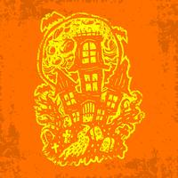 casa stregata di Halloween vettore