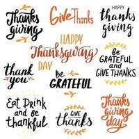 tipografia di ringraziamento felice disegnata a mano. lettere di calligrafia vettore