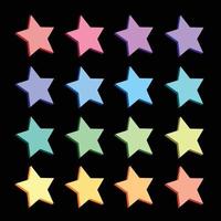 icone colorate a forma di stella su illustrazione vettoriale nera vettore libero