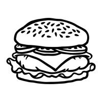 Illustrazione di vettore del fumetto dell&#39;hamburger