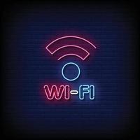 vettore di testo in stile insegne al neon wifi