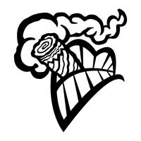 Icona di vettore di denti fumatori bocca denti