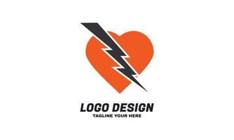 stock vector business aziendale flash e modello di progettazione logo amore